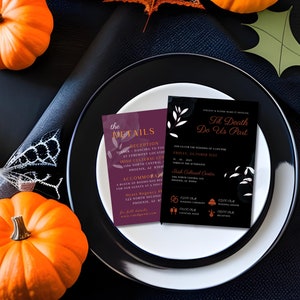 Halloween bruiloft uitnodiging bundel, Halloween uitnodiging, Halloween bruiloft, tot de dood ons scheidt
