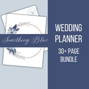 Algo azul planificador de bodas, planificador de bodas digital, lista de verificación de bodas, presupuesto de bodas