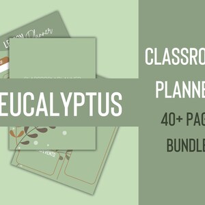 Eucalyptus Classroom Planner, Classroom Planner, Minimalist Teacher Planner, Teacher Planner