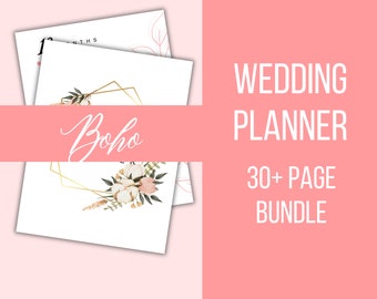 Boho Wedding Planner, Digital Wedding Planner, Wedding Budget, Wedding Checklist