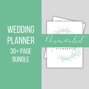 Minimalist Wedding Planner, Digital Wedding Planner, Wedding Checklist, Wedding Budget