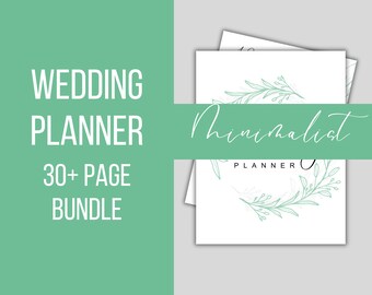 Minimalist Wedding Planner, Digital Wedding Planner, Wedding Checklist, Wedding Budget