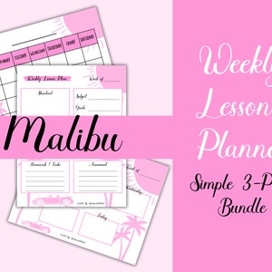 Malibu Weekly Lesson Planner, Teacher Planner Digital, Teacher Lesson Planner, Lesson Planner