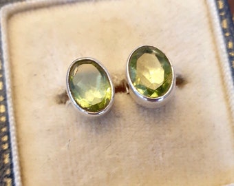 Peridot Earrings, Peridot Silver Earrings, Peridot Studs, August Birthstone Jewellery, Gift for Virgos, Birthday Gift for Her