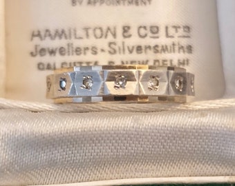 Beautiful 9ct Gold Eternity Ring Size M or Ring 6 1/2 Rings for Women Vintage Jewellery