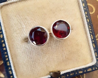 Garnet Earrings Garnet Earrings Silver Garnet Earrings for Women Silver Garnet Studs Garnet Jewellery Silver Earrings Studs Gifts for Her