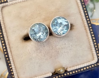 Topaz Earrings Blue Topaz Earrings for Women Blue Topaz Studs Topaz Jewellery November Birthstone Earrings November Birthday Gifts for Her