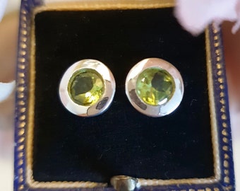 Peridot Earrings for Women Silver Peridot Studs Peridot Jewellery for Her August Birthday Gift for Her Birthday Present for Wife