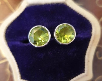 Peridot Earrings Silver Peridot Studs Peridot Stud Earrings for Women August Birthstone Jewellery August Birthstone Earrings Gifts for Her