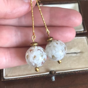 Hermosos aretes estilo Art Deco para mujer, aretes largos de vidrio, aretes colgantes, regalo de cumpleaños para ella, regalo de cumpleaños para esposa