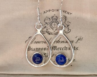 Lapis Lazuli Earrings, Silver Lapis Earrings, Gift Boxed Earrings, Birthday Gift for Her