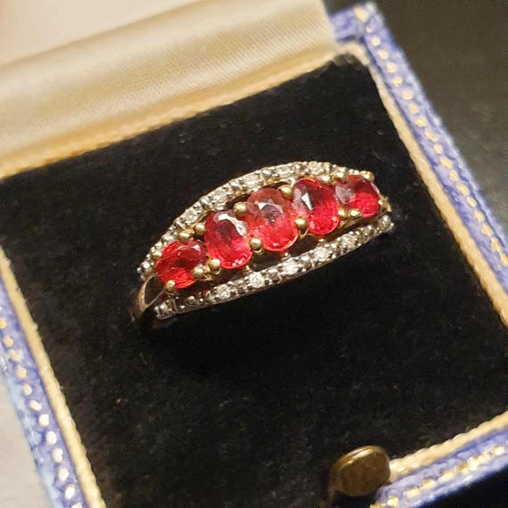Solid 9ct Gold Ruby Ring Size O 1/2 or 7.5 Ruby a… - image 4