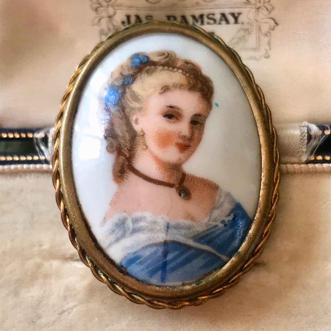 Limoges Brooch Porcelain Brooch Hand Painted Brooch Vintage Etsy
