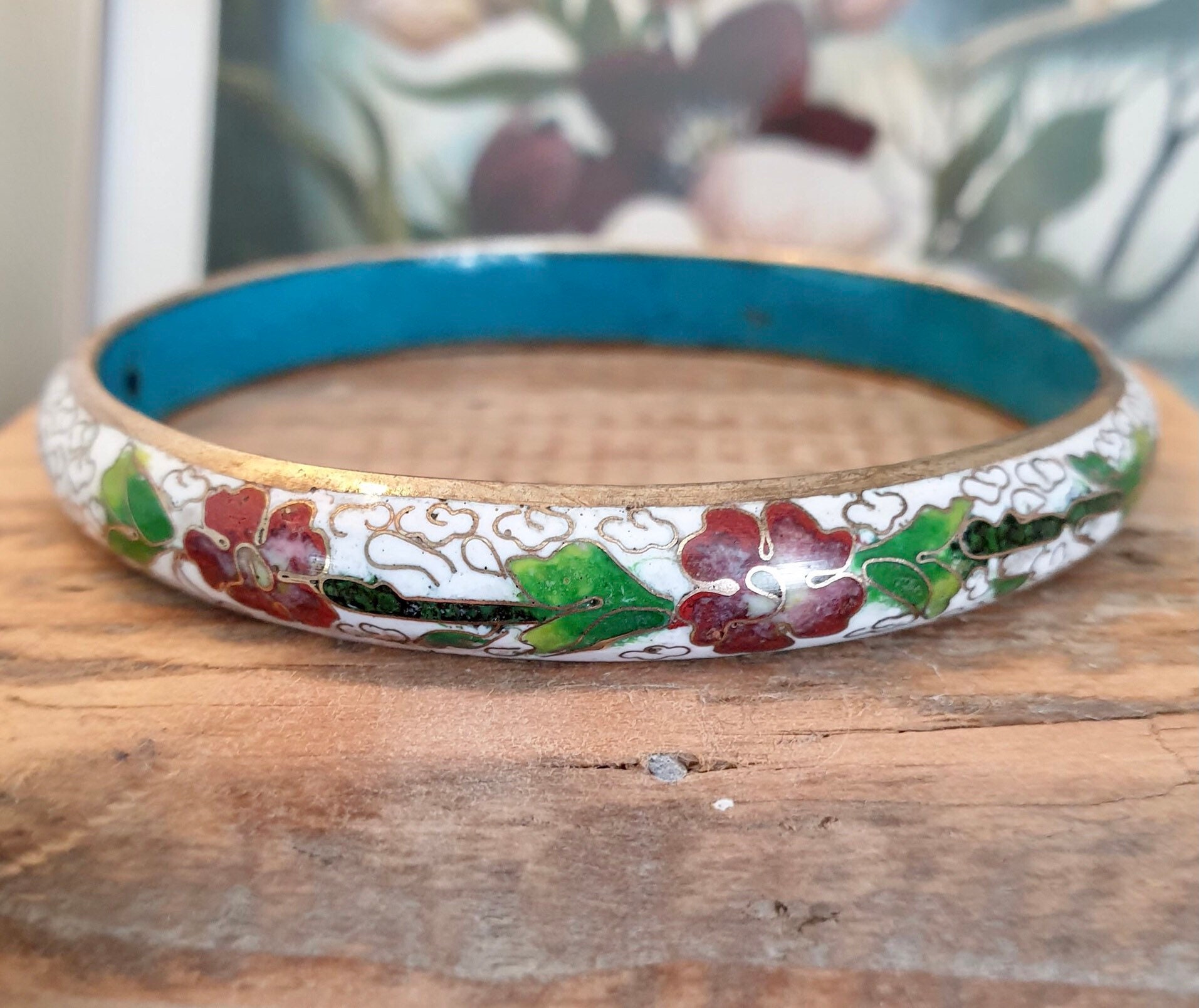 Vintage Bangle for Women Cloisonne Enamel Bangle for Her Vintage