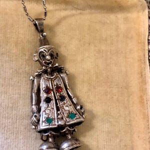 Beautiful Vintage Sterling Silver Clown Necklace 925 Silver Clown Pendant on 18 inch Silver Chain, Retro Necklace, Clown Lover Gift Boxed