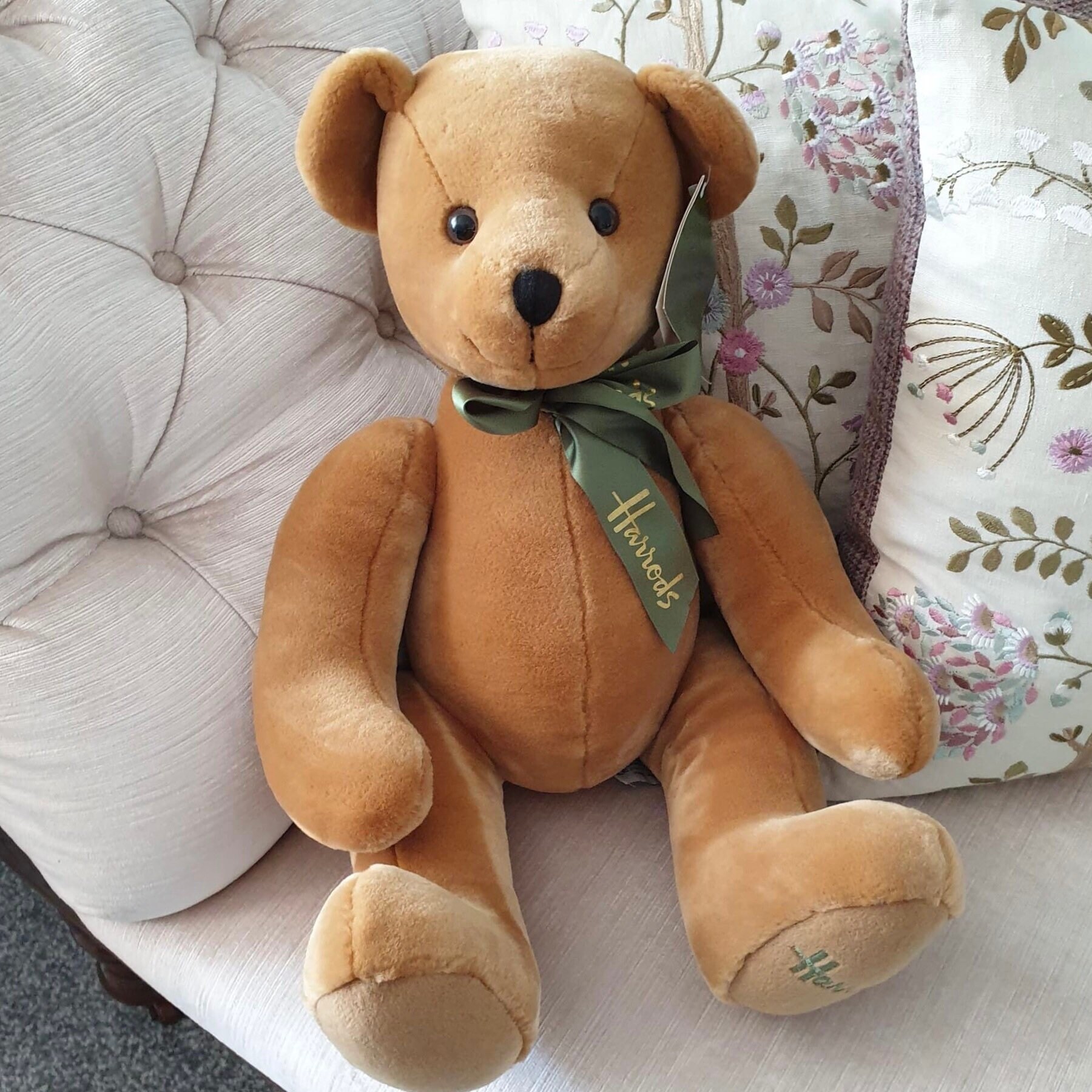 美しいヴィンテージ テディベア ハロッズ ベア 古いテディベア 大きな