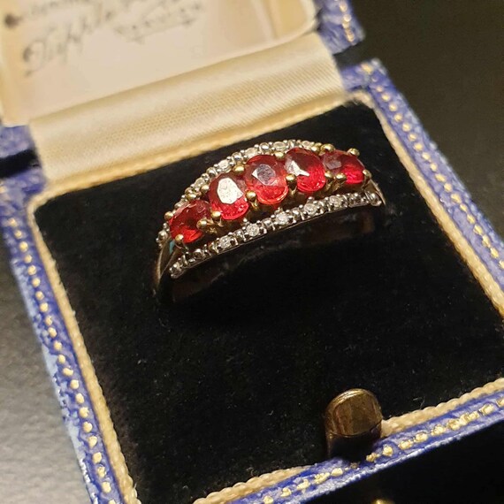 Solid 9ct Gold Ruby Ring Size O 1/2 or 7.5 Ruby a… - image 13