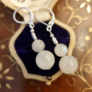 Pretty Sterling Silver Moonstone Earrings for Women 925 Silver Earrings Rainbow Moonstone Jewellery Birthday Gift for Her