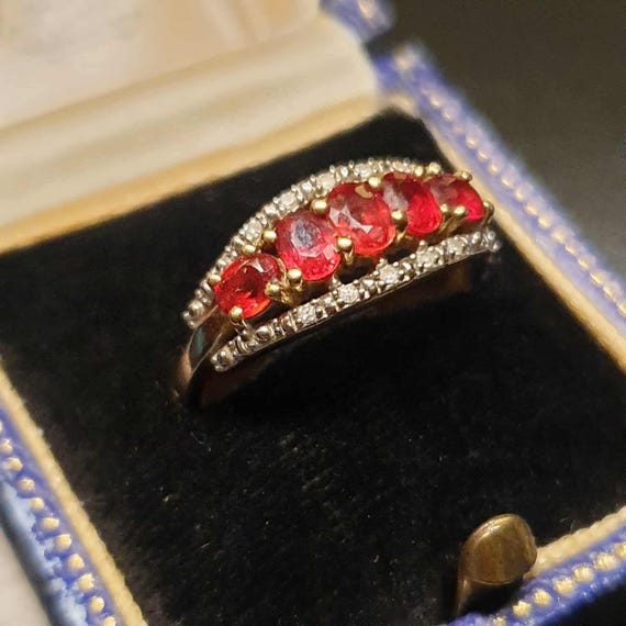 Solid 9ct Gold Ruby Ring Size O 1/2 or 7.5 Ruby a… - image 15