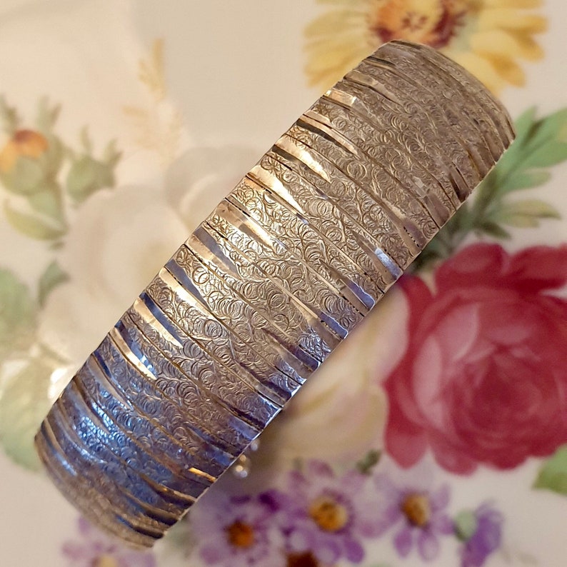 Vintage Italian Silver Bracelet Vintage Jewellery Gift for Her Articulated Bracelet Gift for Mum