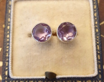 Sterling Silver Amethyst Stud Earrings, Amethyst Stone Earrings, Silver Amethyst Studs, February Birthstone Earrings, Birthday Gift for Her