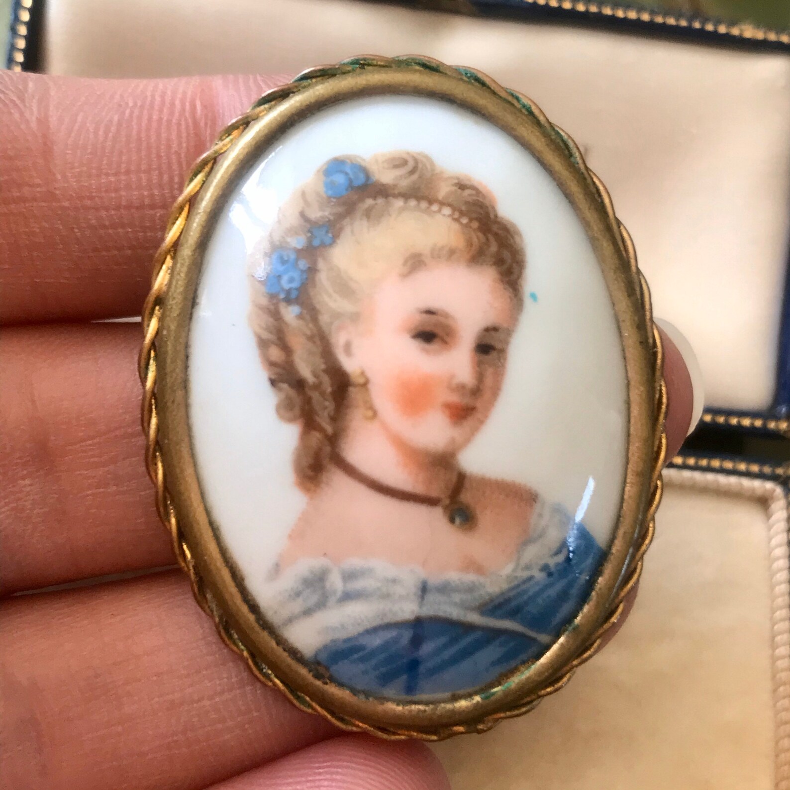 Limoges Brooch Porcelain Brooch Hand Painted Brooch Vintage Etsy