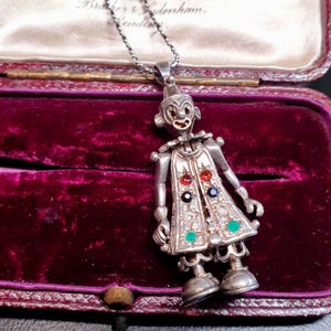 Vintage Clown Necklace 925 Silver Pendant 18 inch Silver Chain Retro Necklace Clown Lover Gift 1970s Boxed