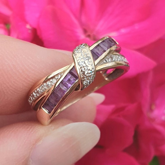 Amethyst Ring, Amethyst Gold Ring, 9ct Gold Amethy