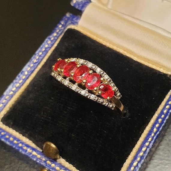 Solid 9ct Gold Ruby Ring Size O 1/2 or 7.5 Ruby a… - image 16