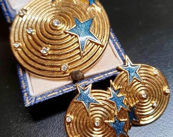 Star Brooch Vintage Stars Jewellery Celestrial Brooch and Earring Set, Boxed, Free Gift Wrapping