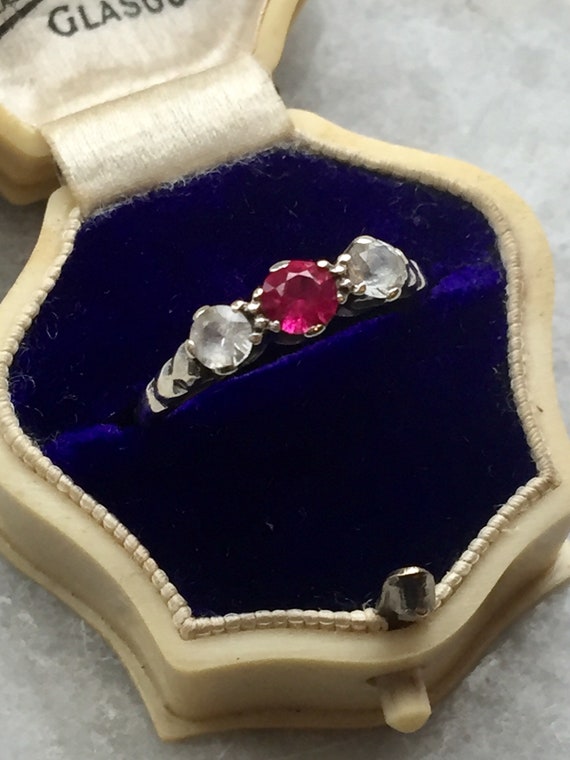 Ruby Paste Ring, Vintage Ruby Ring, Ruby Gold Ring