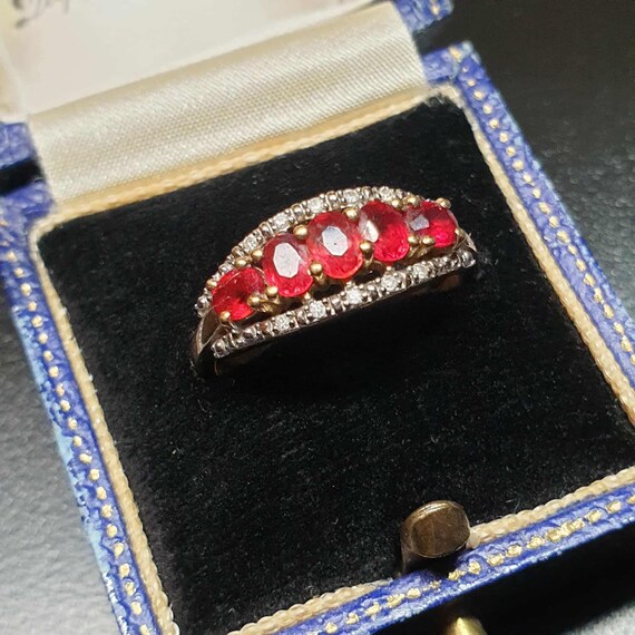 Solid 9ct Gold Ruby Ring Size O 1/2 or 7.5 Ruby a… - image 12