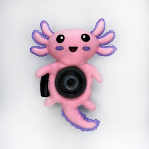 Felt camera lens buddy Photography accessory Camera lens buddy Photographer helper Camera accesory Felt axolotl Photo helper Funny axolotl