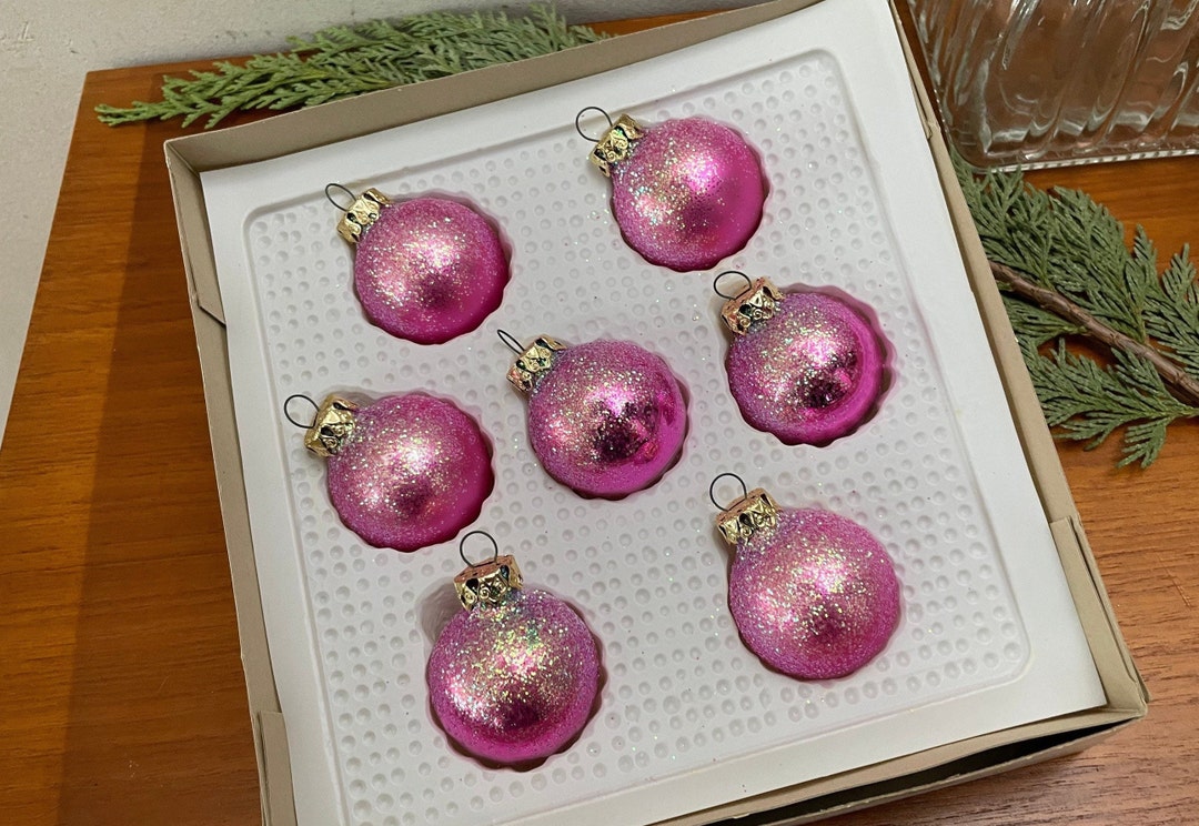 7 Small Christmas Tree Baubles Vintage Christmas Tree Etsy