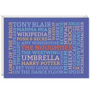21st Birthday Card - 2000s Word Art Greetings Card - The Best of the Noughties Word Art Card for Him or for Her