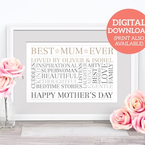 Personalised Word Art for Mum - Mothers Day Word Cloud Gift - DOWNLOAD MDM01