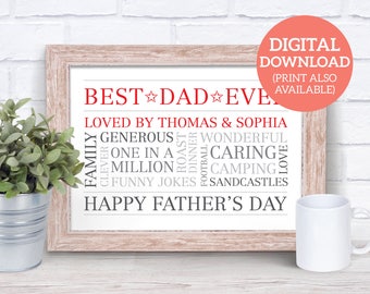 Personalised Word Art for Dad - Fathers Day Word Cloud Gift - DOWNLOAD FDD01