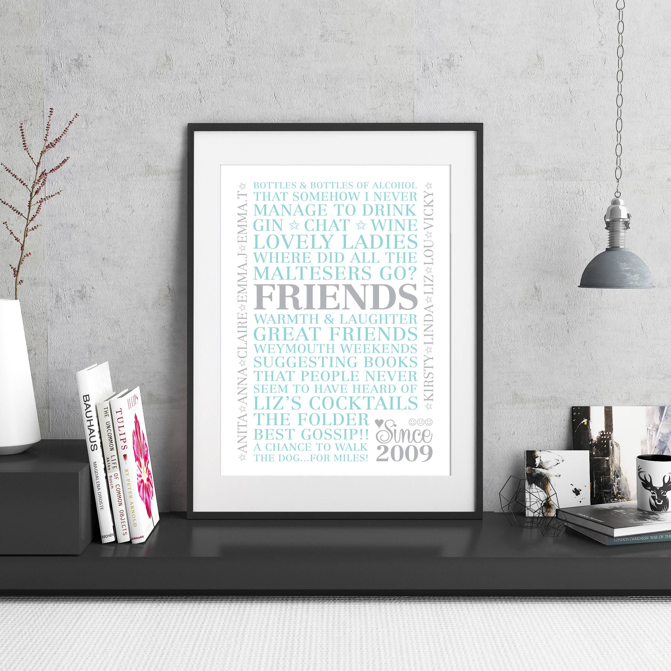 Best Friend Wall Art Personalised Word Cloud Gift PRINTED Etsy UK