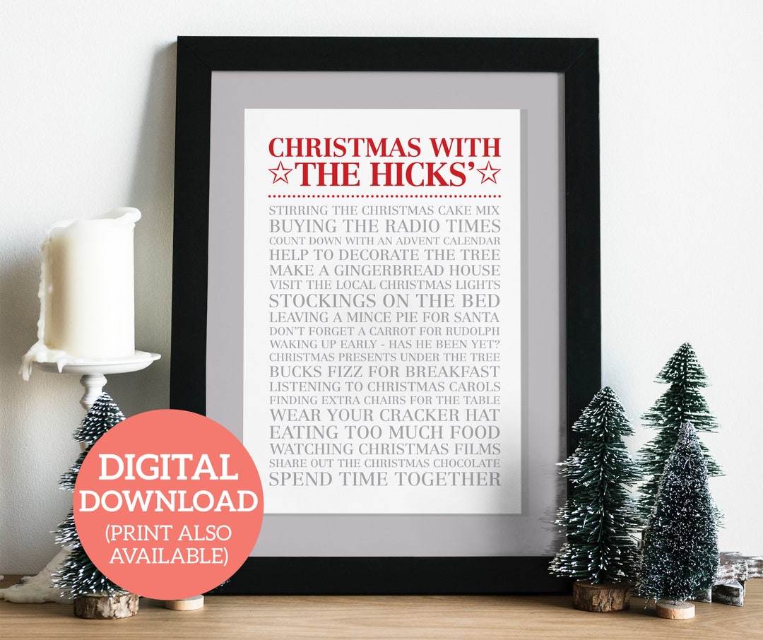 Personalised Christmas Traditions Poster - DOWNLOAD XMP01 - Etsy