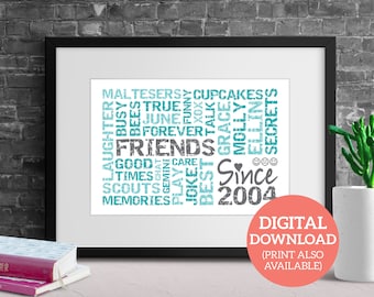 Bespoke Friend Word Cloud - Personalised Word Cloud Gift - DOWNLOAD