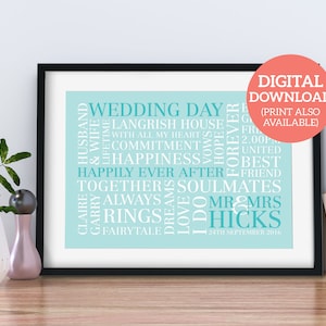 Personalised Wedding Gift - Wedding Word Cloud Present - DOWNLOAD