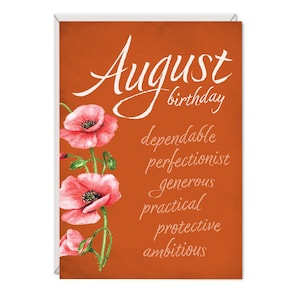 August Birthday Card - Birth Month Flower Greetings Card