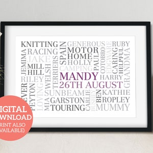 Personalisierte Freundschaft Wort Kunst - Personalisiertes Wort Kunst Geschenk - DOWNLOAD