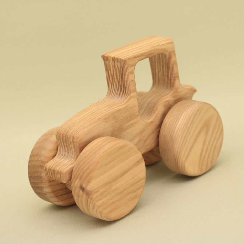 Handmade Natural Wooden Tractor: Eco-Friendly Gift with Montessori and Waldorf Educational Influence, Lotes Toys Baby Gift Free Shipping image 9