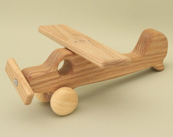 Aeroplano di legno fatto a mano: giocattolo Montessori ecologico per neonati