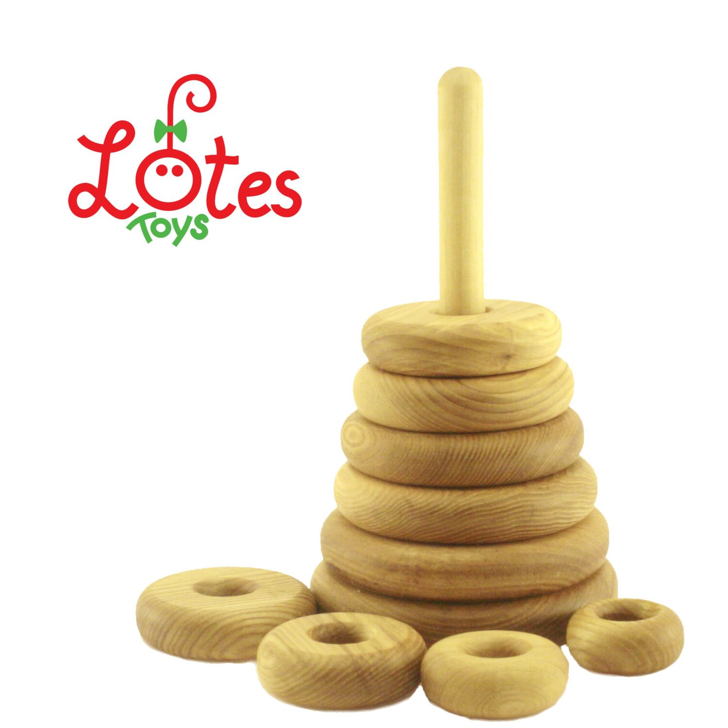 Wooden Stacking Toys Round Pyramid Classic Rings Learning Etsy Singapore