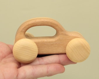 Handmade Wooden Car: Montessori Educational Toy for Toddlers