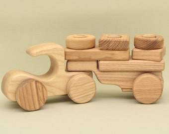 Wooden Car Constructor: Montessori Educational Toy with Trailer