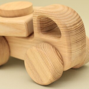 Handmade Wooden Car with Mathematical Trailer Montessori and Waldorf Educational Vehicle Gift for Little Boys and Girls Toys Free Shipping image 4