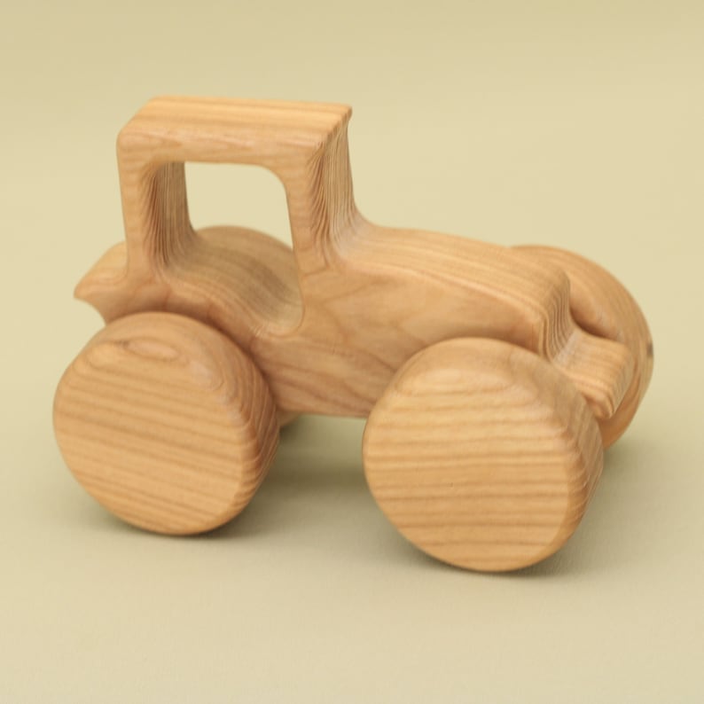 Handmade Natural Wooden Tractor: Eco-Friendly Gift with Montessori and Waldorf Educational Influence, Lotes Toys Baby Gift Free Shipping image 7